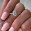 3 Carat Cushion Cut Diamond Ring, Hidden Halo Engagement Ring For Women in 14k Gold - GRA Certified