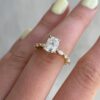 4 Carat Elongated Cushion Cut Moissanite Engagement Rings, Annivrsary Gifts Ring in 14k Gold - GRA Certified
