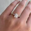 4 Carat Elongated Cushion Cut Moissanite Engagement Rings, Annivrsary Ring in 14k Gold - GRA Certified 4 Carat Elongated Cushion Cut Moissanite Engagement Rings, Annivrsary Gifts Ring in 14k Gold - GRA Certified