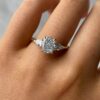 2.50Ct Elongated Cushion Cut Diamond Ring, Trilogy Engagement Ring in 14k Gold - GRA Certified 2.50Ct Elongated Cushion Trilogy Engagement Ring, Anniversary Ring For Women in 14k Gold - GRA Certified