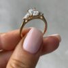 2.50Ct Elongated Cushion Cut Diamond Ring, Trilogy Engagement Ring in 14k Gold - GRA Certified 2.50Ct Elongated Cushion Trilogy Engagement Ring, Anniversary Ring For Women in 14k Gold - GRA Certified