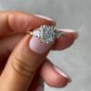 2.50Ct Elongated Cushion Cut Diamond Ring, Trilogy Engagement Ring in 14k Gold - GRA Certified 2.50Ct Elongated Cushion Trilogy Engagement Ring, Anniversary Ring For Women in 14k Gold - GRA Certified
