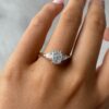 2.50Ct Elongated Cushion Cut Diamond Ring, Trilogy Engagement Ring in 14k Gold - GRA Certified 2.50Ct Elongated Cushion Trilogy Engagement Ring, Anniversary Ring For Women in 14k Gold - GRA Certified