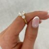 2.50Ct Elongated Cushion Trilogy Ring, Moissanite Engagement Ring For Women in 14k Gold - GRA Certified 2.50Ct Elongated Cushion Trilogy Ring, Moissanite Engagement Ring For Women in 14k Gold - GRA Certified