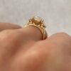 2.50Ct Elongated Cushion Trilogy Ring, Moissanite Engagement Ring For Women in 14k Gold - GRA Certified 2.50Ct Elongated Cushion Trilogy Ring, Moissanite Engagement Ring For Women in 14k Gold - GRA Certified