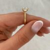 2.50Ct Elongated Cushion Trilogy Ring, Moissanite Engagement Ring For Women in 14k Gold - GRA Certified 2.50Ct Elongated Cushion Trilogy Ring, Moissanite Engagement Ring For Women in 14k Gold - GRA Certified
