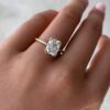 Elongated Cushion Cut Moissanite Solitiare Engagement Ring