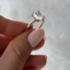 Elongated Cushion Cut Moissanite Solitiare Engagement Ring