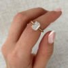 Simple Engagement Ring, 2.0Ct Elongated Cushion Cut Moissanite Ring in 14k Gold - GRA Certified Simple Engagement Rings, 2.0Ct Elongated Cushion Cut Moissanite Anniversary Ring in 14k Gold - GRA Certified