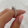 4 Carat Elongated Cushion Cut Engagement Ring in 14k Gold - GRA Certified 4 Carat Elongated Cushion Cut Moissanite Trilogy Pave Engagement Ring For Women in 14k Gold - GRA Certified