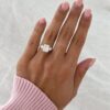 4 Carat Elongated Cushion Cut Engagement Ring in 14k Gold - GRA Certified 4 Carat Elongated Cushion Cut Moissanite Trilogy Pave Engagement Ring For Women in 14k Gold - GRA Certified
