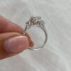 4 Carat Elongated Cushion Cut Engagement Ring in 14k Gold - GRA Certified 4 Carat Elongated Cushion Cut Moissanite Trilogy Pave Engagement Ring For Women in 14k Gold - GRA Certified