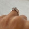 4 Carat Elongated Cushion Cut Engagement Ring in 14k Gold - GRA Certified 4 Carat Elongated Cushion Cut Moissanite Trilogy Pave Engagement Ring For Women in 14k Gold - GRA Certified