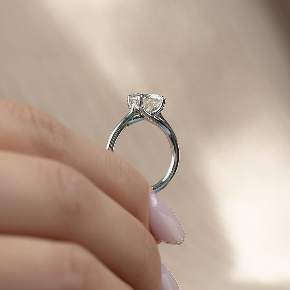 99Moissanite Round brilliant cut solitaire engagement ring