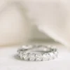 Cushion Cut Wedding Rings, 14K Gold Moissanite Diamond Eternity Ring For Women