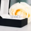 Oval And Emerald Wedding Rings , 7.0 Carat Alternate Moissanite Full Eternity Ring 14K Gold Oval And Emerald Wedding Rings , 7.0 Carat Alternate Moissanite Full Eternity Ring 14K Gold