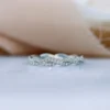 14k Stackable Rings, Moissanite Twisted Eternity Wedding Band For Mom