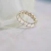 5 Carat Oval Diamond Eternity Band, Moissanite Anniversary Ring Crafted in 14K Gold