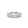 Baguette Eternity Wedding Bands For Women, Moissanite Diamond Half Eternity Ring in 14K Gold