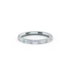 Baguette Wedding Band For Women, Moissanite Diamond Half Eternity Ring in 14K Gold