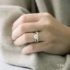 Moissanite Wedding Bands, Designer Ring For Women, Half Eternity Ring in 14K Gold Designer Ring For Women, Moissanite Wedding Bands, Half Eternity Ring in 14K Gold