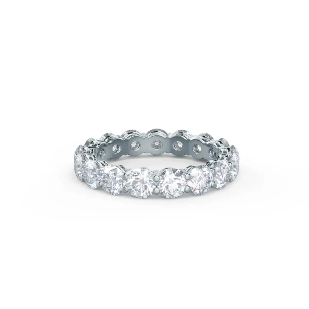 Diamond Eternity Ring for Women, Round Brilliant Moissanite Full Eternity Ring 14K Gold