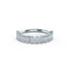 Emerald Cut Diamond Wedding Anniversary Rings, Moissanite Half Eternity Ring in 14K Gold