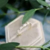 Marquise Diamond Wedding Ring, East West Half Eternity Moissanite Ring For Women in 14K Gold