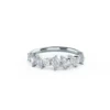 Multi Shape Diamond Wedding Bands For Women, Moissanite Half Eternity Designer Ring in 14K Gold