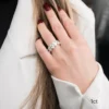 3 Ct Oval Diamond Ring, Moissanite Half Eternity Ring For Women in 14K Gold Oval Diamond Wedding Ring, Moissanite Half Eternity Ring For Women in 14K Gold