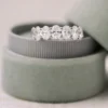 3 Ct Oval Diamond Ring , Moissanite Half Eternity Ring For Women in 14K Gold