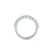 Oval and Emerald Cut Diamond Wedding Bands, Moissanite Half Eternity Ring in 14K Gold