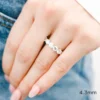 Moissanite Eternity Ring For Women U Prong Set Wedding Bands Half Eternity Ring in 14K Gold U Prong French Wedding Bands, Round Moissanite Half Eternity Ring in 14K Gold