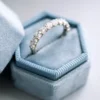 Moissanite Eternity Ring For Women U Prong Set Wedding Bands Half Eternity Ring in 14K Gold U Prong French Wedding Bands, Round Moissanite Half Eternity Ring in 14K Gold