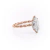 3 Ct Moissanite Marquise Ring | Exquisite Hidden Halo 3 Ct Moissanite Marquise Ring hidden halo twisted vine engagement ring