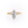 3 Ct Moissanite Marquise Ring hidden halo twisted vine engagement ring