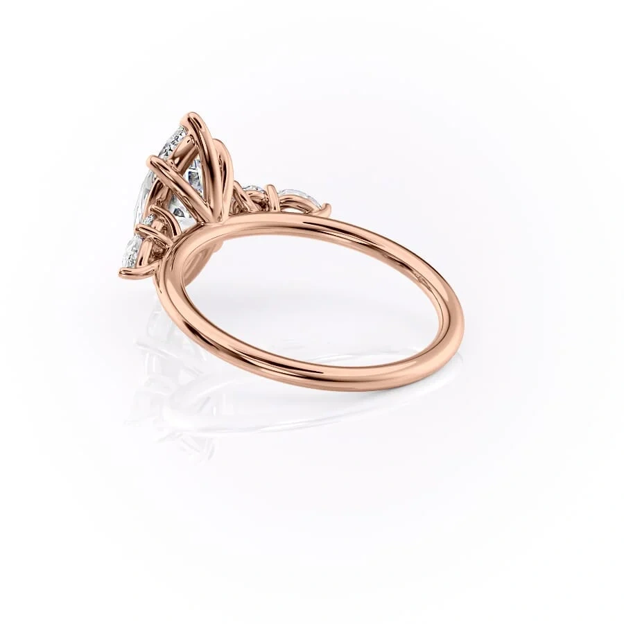 3 carat marquise moissanite Ring centre stone in V-tip six claw setting engagement ring