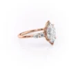 3 carat marquise moissanite Ring centre stone in V-tip six claw setting engagement ring