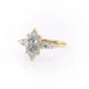 3 carat marquise moissanite Ring centre stone in V-tip six claw setting engagement ring