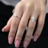 our 3 carat marquise moissanite ring Features a unique petal leaf design and a classic solitaire setting
