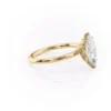 our 3 carat marquise moissanite ring Features a unique petal leaf design and a classic solitaire setting