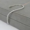 3Ct Moissanite Tennis Bracelet Crafted in Gold and Platinum - Fine round diamond line bracelet with secure lock