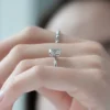 Jaw-Dropping Radiant Cut Moissanite Ring | 5 Carat Petal Setting Solitaire 5 carat Radiant Cut Moissanite Ring Petal Solitaire Vintage Engagement petal setting ring for anniversary gifts for wife - 18K and 14K gold