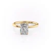 5 carat Radiant Cut Moissanite Ring Petal Solitaire Vintage Engagement petal setting ring for anniversary gifts for wife - 18K and 14K gold