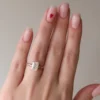 Jaw-Dropping Radiant Cut Moissanite Ring | 5 Carat Petal Setting Solitaire 5 carat Radiant Cut Moissanite Ring Petal Solitaire Vintage Engagement petal setting ring for anniversary gifts for wife - 18K and 14K gold