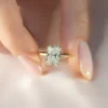Jaw-Dropping Radiant Cut Moissanite Ring | 5 Carat Petal Setting Solitaire 5 carat Radiant Cut Moissanite Ring Petal Solitaire Vintage Engagement petal setting ring for anniversary gifts for wife - 18K and 14K gold