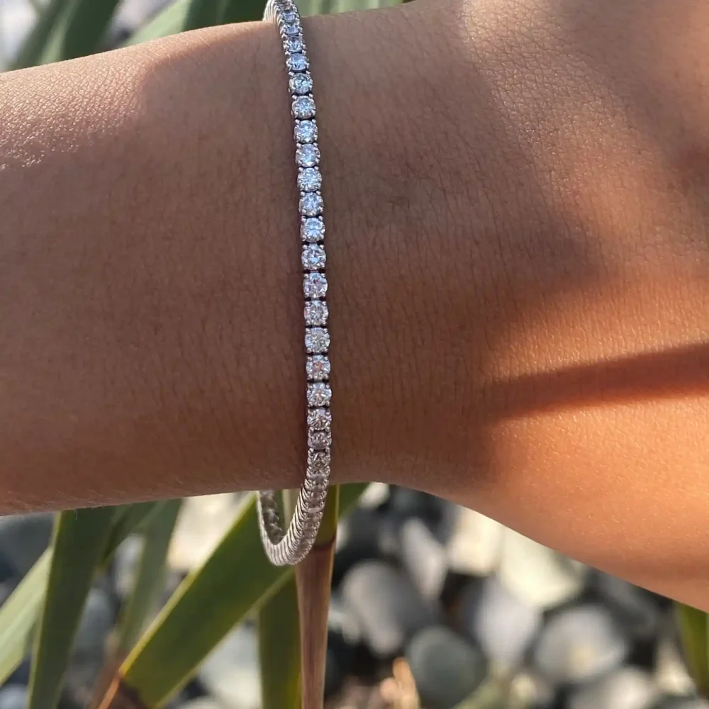 Adorn Your Wrist with a 4Ct Moissanite Gold Tennis Bracelet 14K - 18K Gold Fine Lusurious Diamond line Bracelets For her gift
