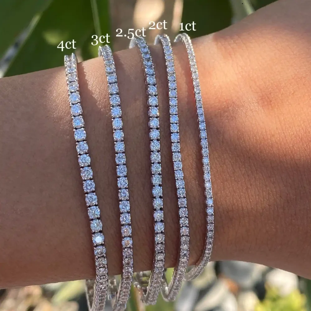 Adorn Your Wrist with a 4Ct Moissanite Gold Tennis Bracelet 14K - 18K Gold Fine Lusurious Diamond line Bracelets For her gift