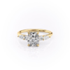 Bridal Three Stone Elongated Cushion Cut Engagement Ring jewelry