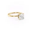 Cushion Cut Moissanite Engagement Ring Hidden Halo Design crafted in pure 14K and 18K gold